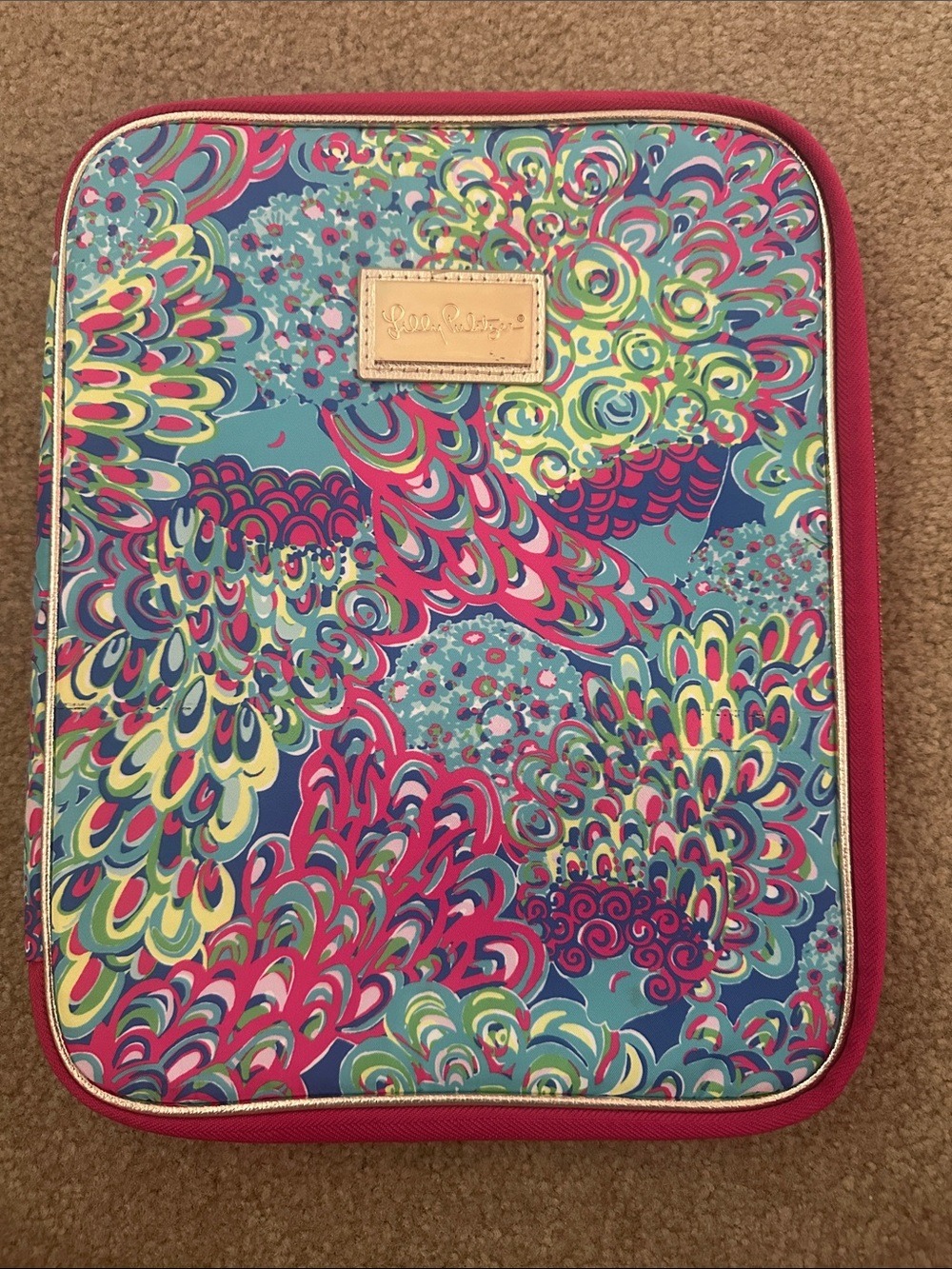 Lilly Pulitzer Bright Floral Tech Sleeve in Teal & Pink
